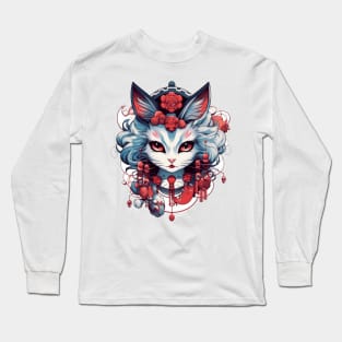 Cat geisha Nekomata Long Sleeve T-Shirt